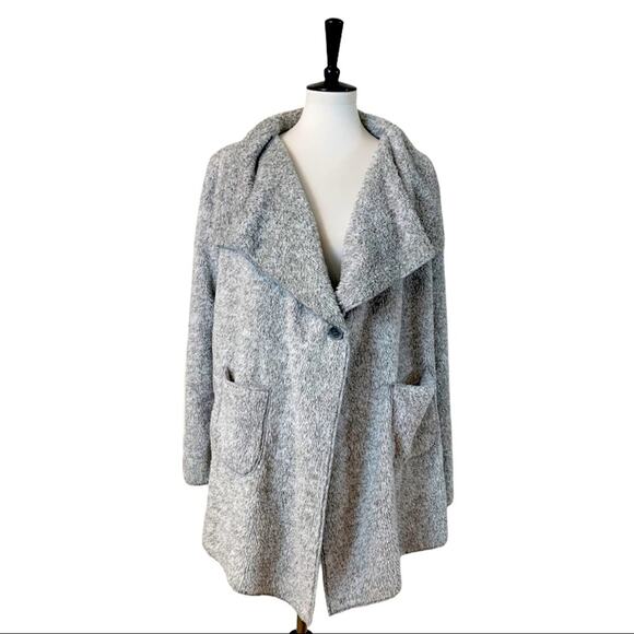 Soft Surroundings Sweater Hugs Gray Fleece Pockets Cardigan Women's Size Small S - Picture 1 of 12